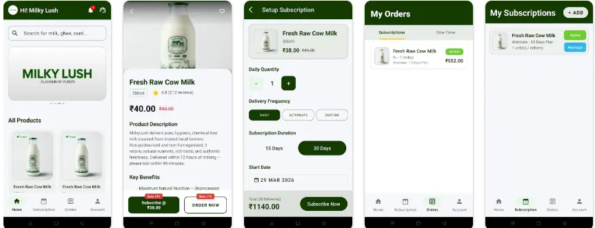 Milky Lush Mobile App - App Development by OG Space