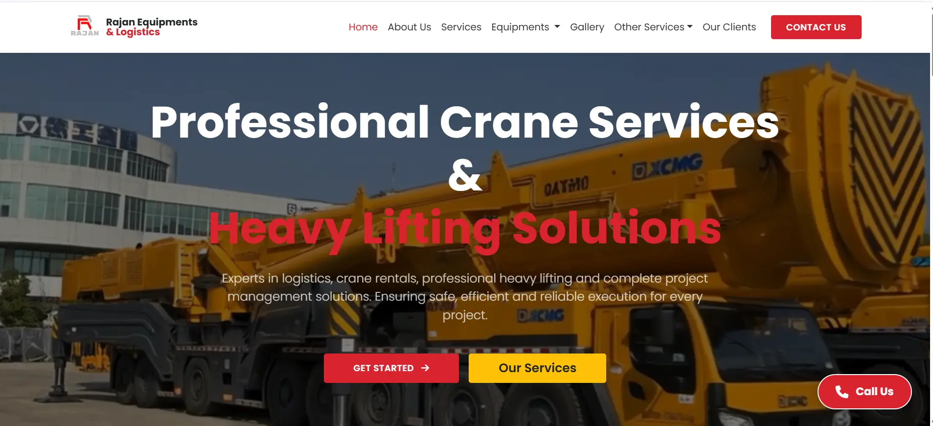 Rajan Equipment & Logistics B2B Website - Digital Agency OG Space
